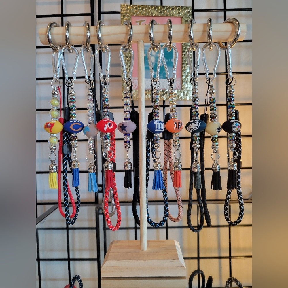 NFL Football Sports Team Keychain Lanyards Charms 2 For 12!